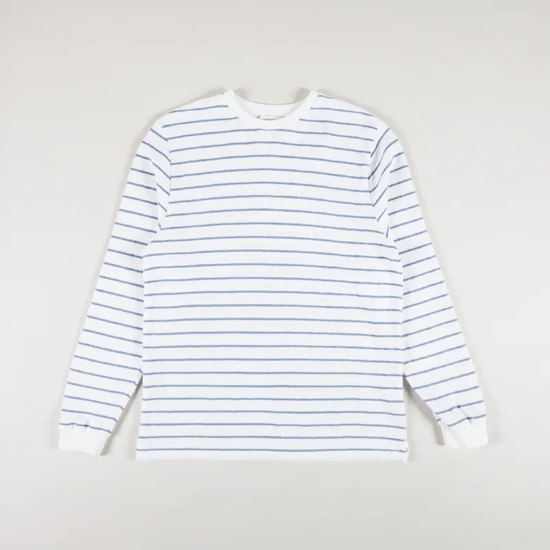 Unfeigned Basic Long Sleeve T Shirt Terry Marine Stripes
