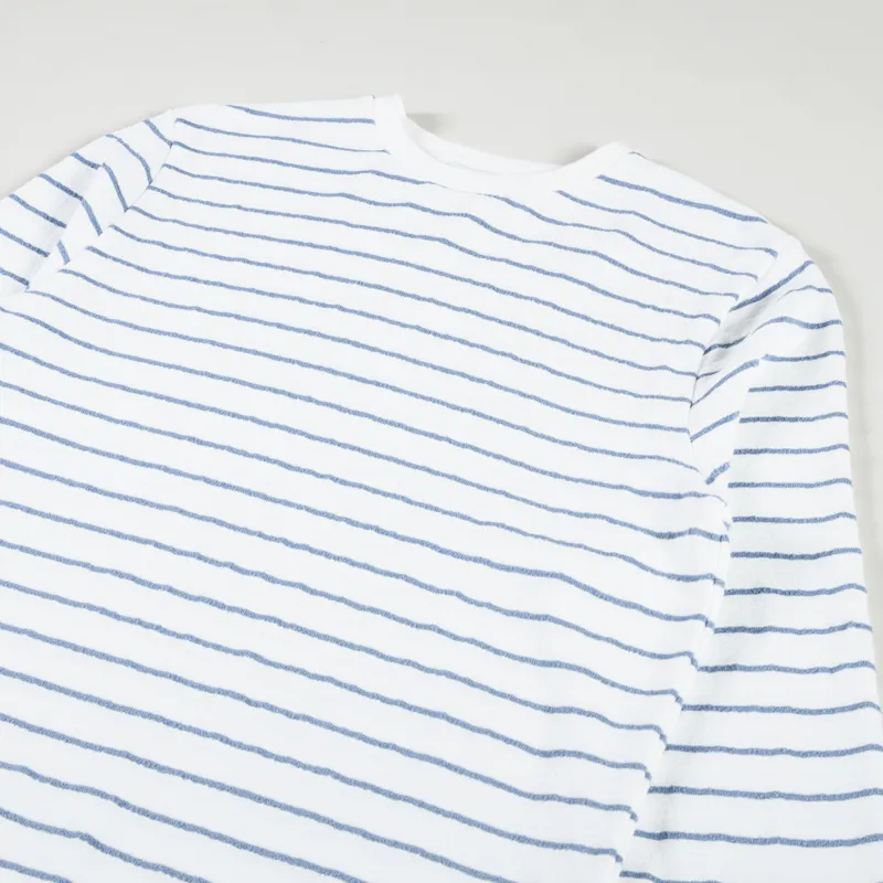 Unfeigned Basic Long Sleeve T Shirt Terry Marine Stripes-2