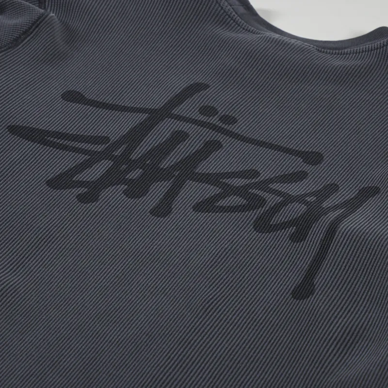 Stussy Long Sleeve Thermal T Shirt Washed Black-4