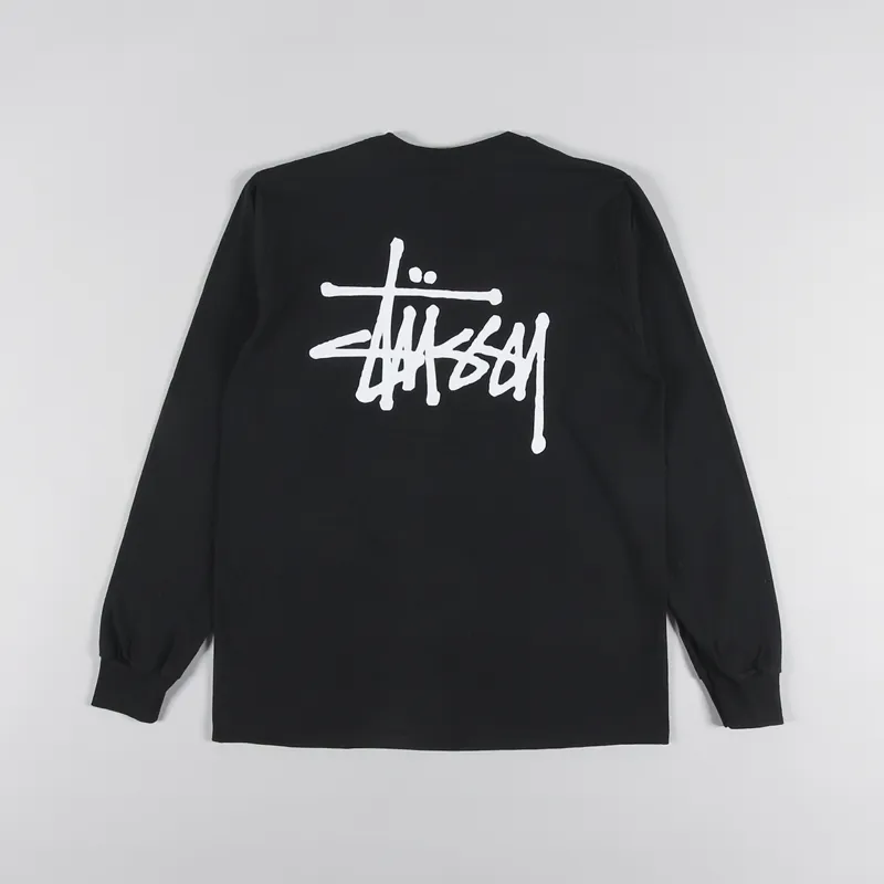 Stussy Basic Long Sleeve T Shirt Black