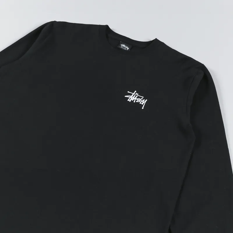 Stussy Basic Long Sleeve T Shirt Black-3