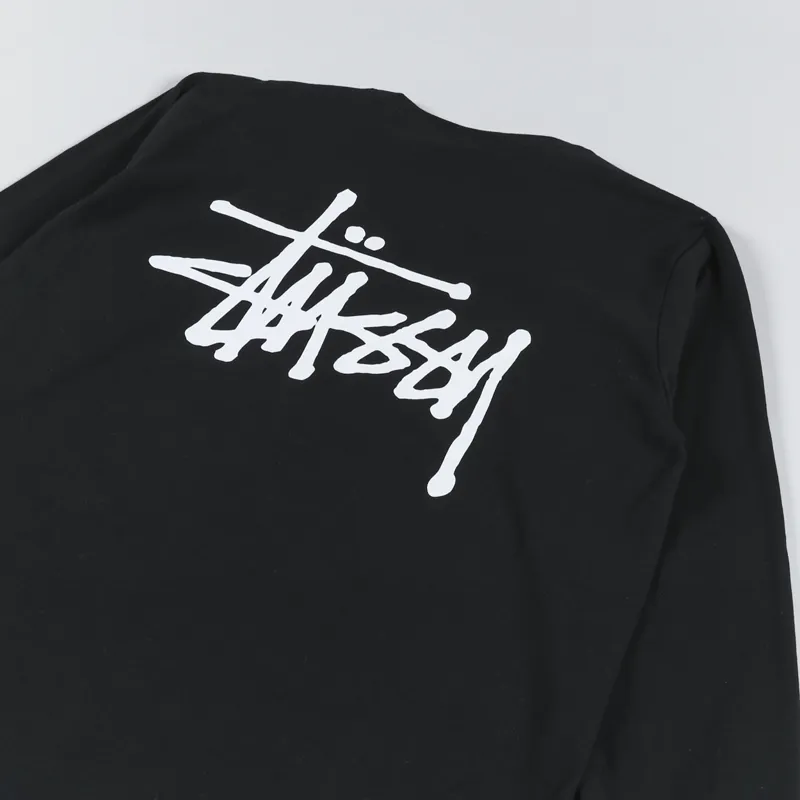 Stussy Basic Long Sleeve T Shirt Black-2
