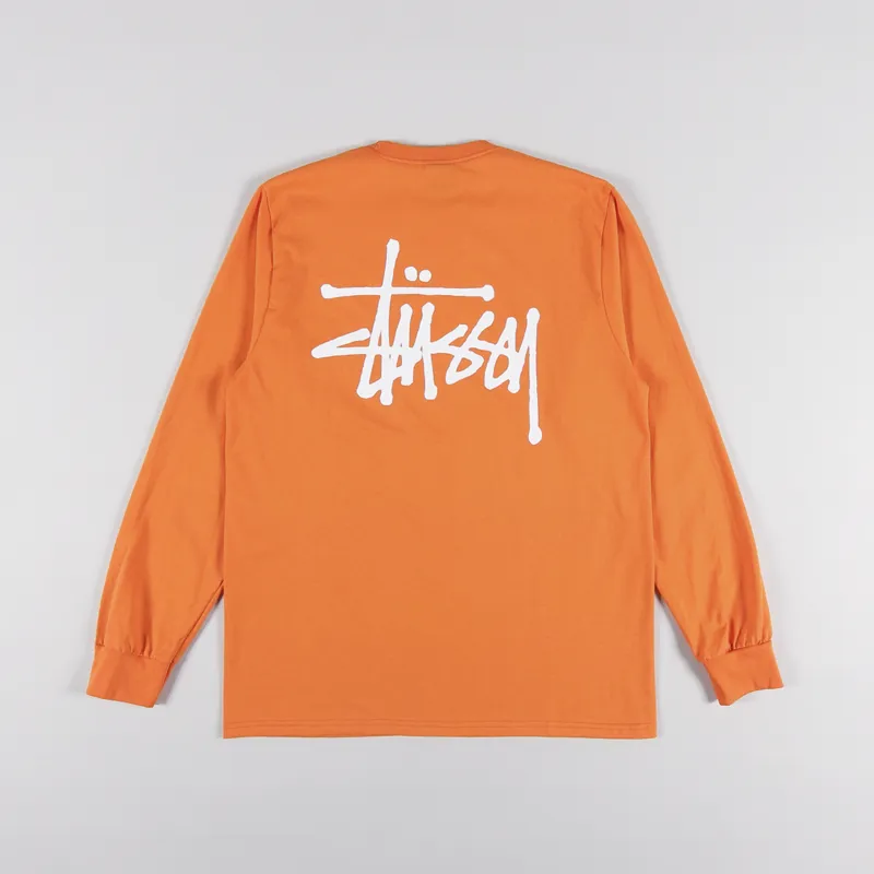 Stussy Basic Long Sleeve T Shirt Coral
