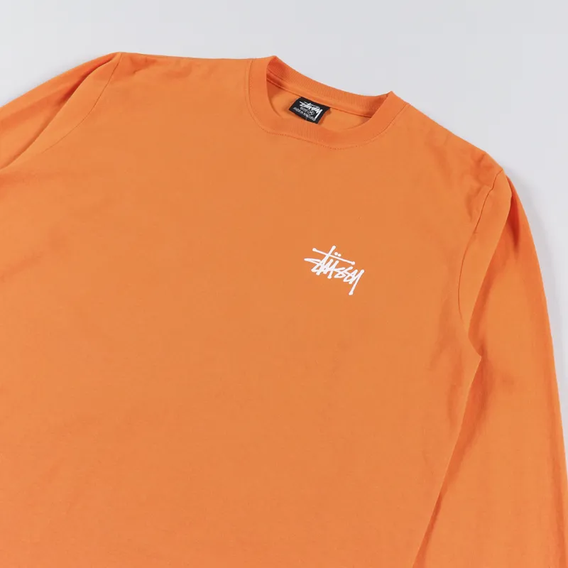 Stussy Basic Long Sleeve T Shirt Coral-3