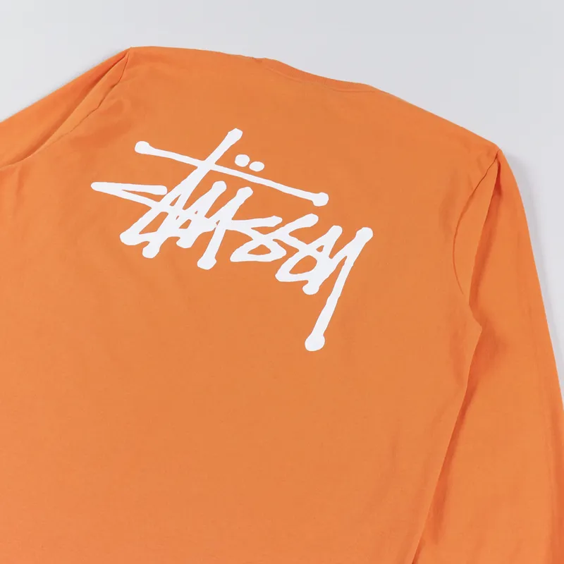 Stussy Basic Long Sleeve T Shirt Coral-2