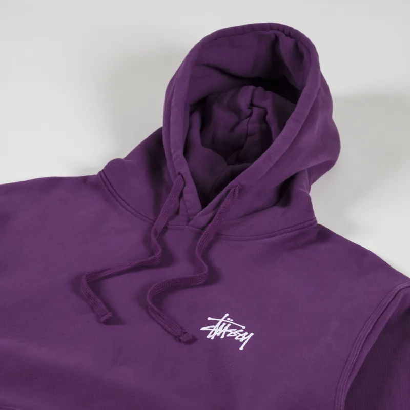 Stussy Basic Hoodie Pigment Dyed Purple-2