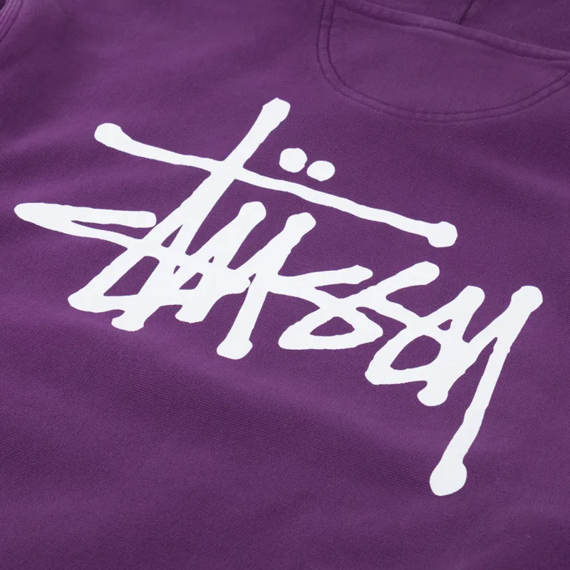 Stussy Basic Hoodie Pigment Dyed Purple-3
