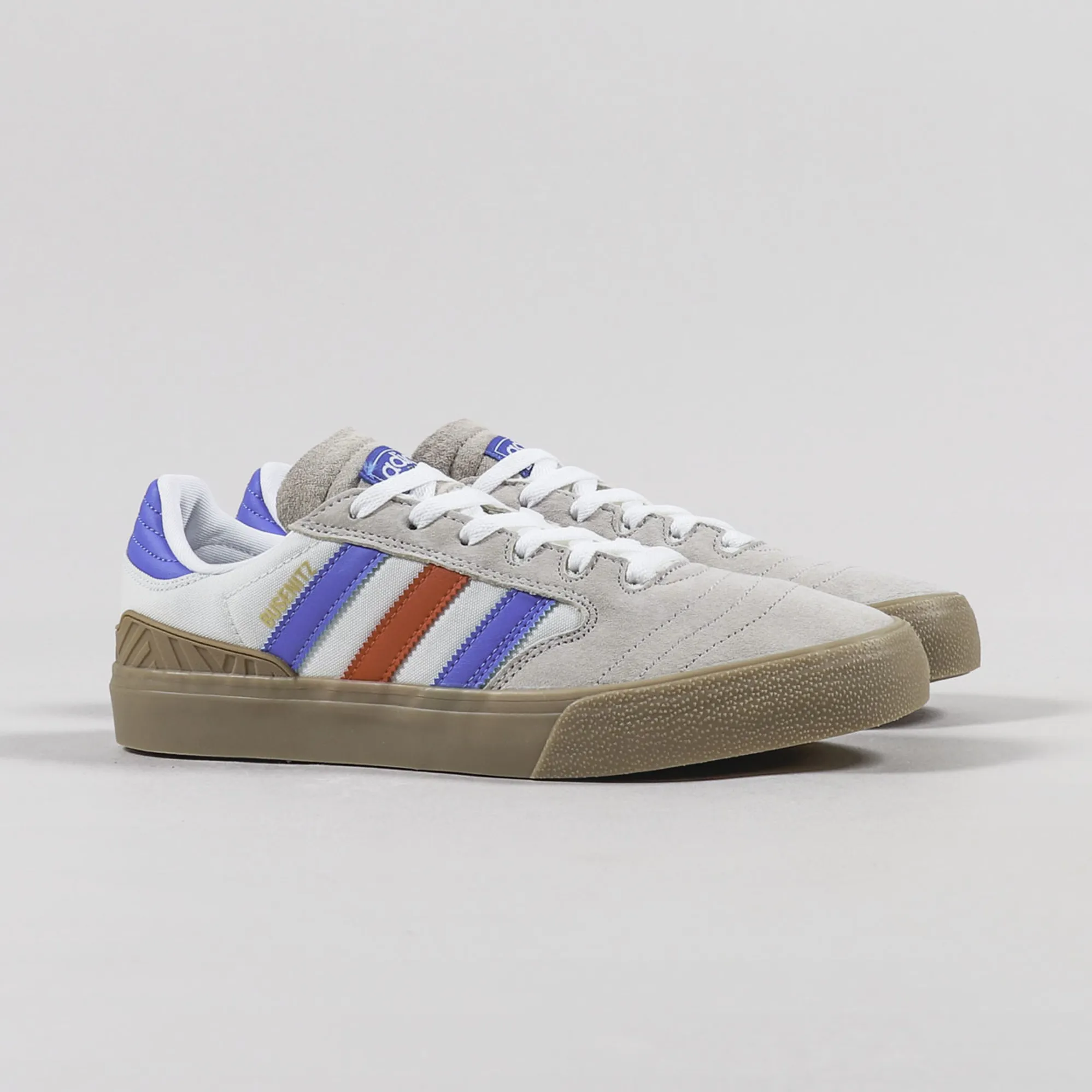 Adidas Skateboarding Mens Busenitz Vulc II Shoes Brown Blue Gum Adidas Skateboarding Mens Busenitz Vulc II Shoes Brown Blue Gum