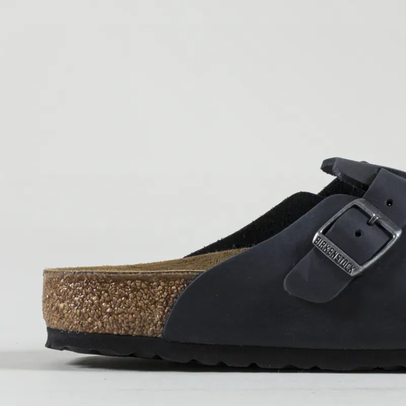 Birkenstock Womens Boston BS Regular Fit Sandals Oiled Leather Black-5