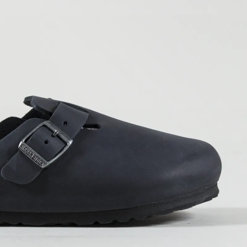 Birkenstock Womens Boston BS Regular Fit Sandals Oiled Leather Black-6
