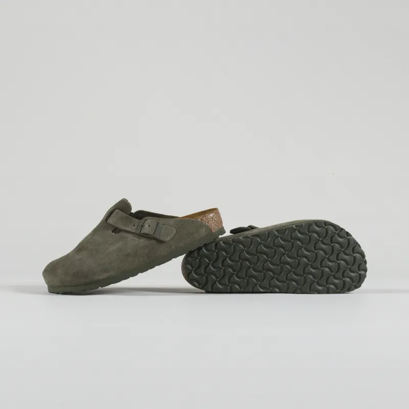 Birkenstock Womens Boston BS Sandals Suede Thyme-2