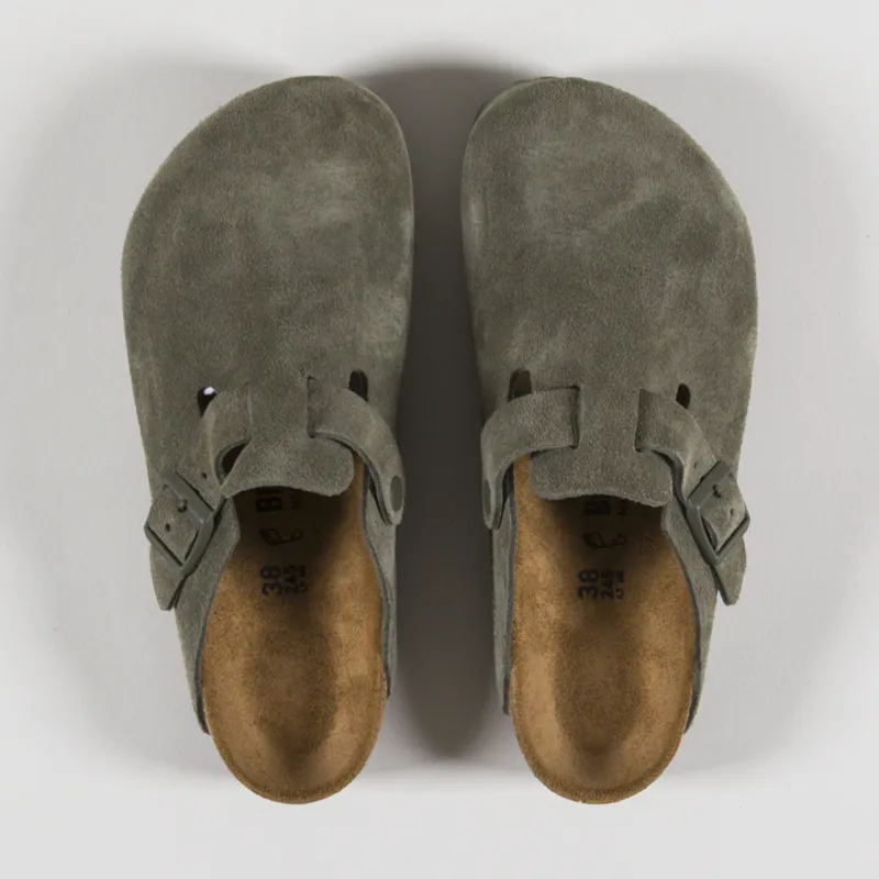 Birkenstock Womens Boston BS Sandals Suede Thyme-1