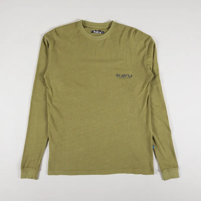 Kavu Busy Livin Long Sleeve T Shirt Green Moss-1