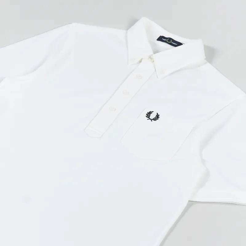 Fred Perry Button Down Collar Polo Shirt Snow White-2