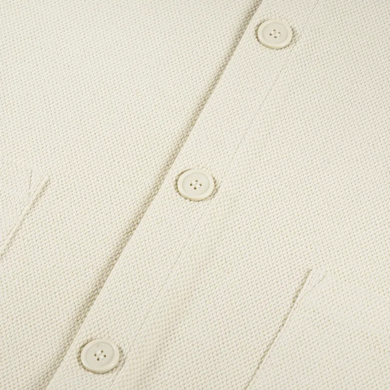 Fred Perry Button Through Long Sleeve Polo Shirt Oatmeal-6