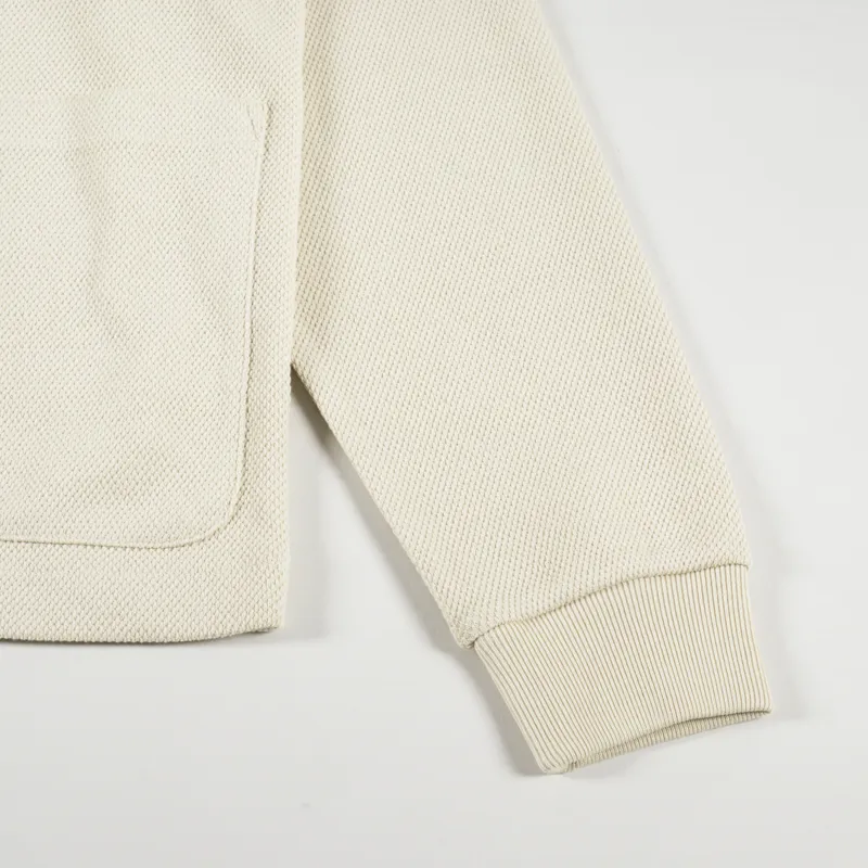 Fred Perry Button Through Long Sleeve Polo Shirt Oatmeal-7