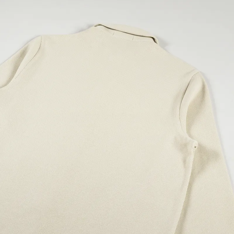 Fred Perry Button Through Long Sleeve Polo Shirt Oatmeal-9