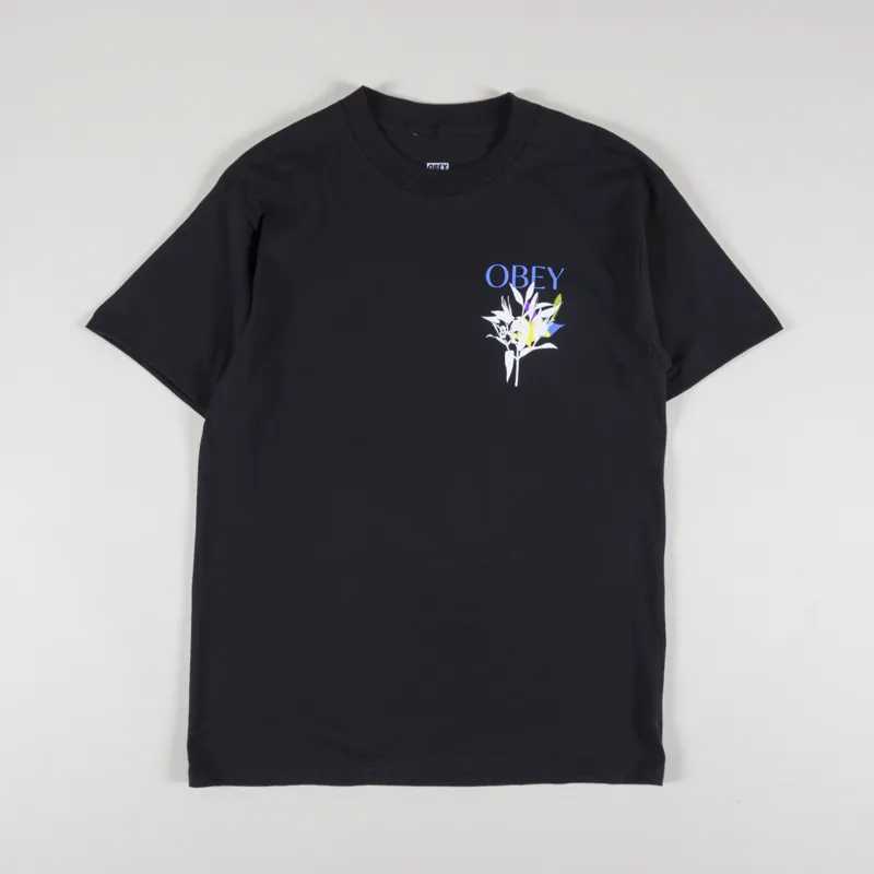 Obey Botanical Classic T Shirt Black-1