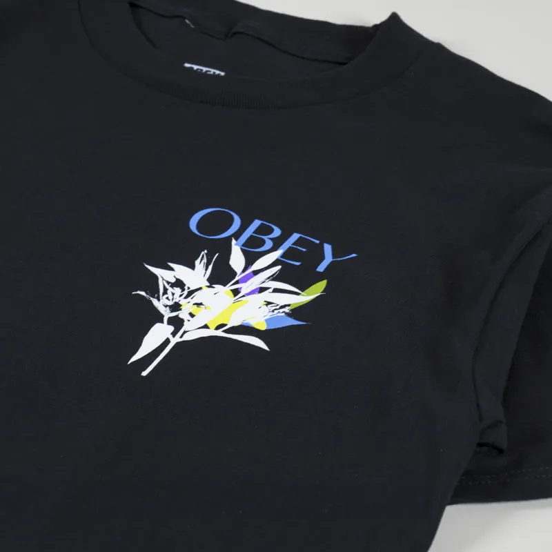 Obey Botanical Classic T Shirt Black-2