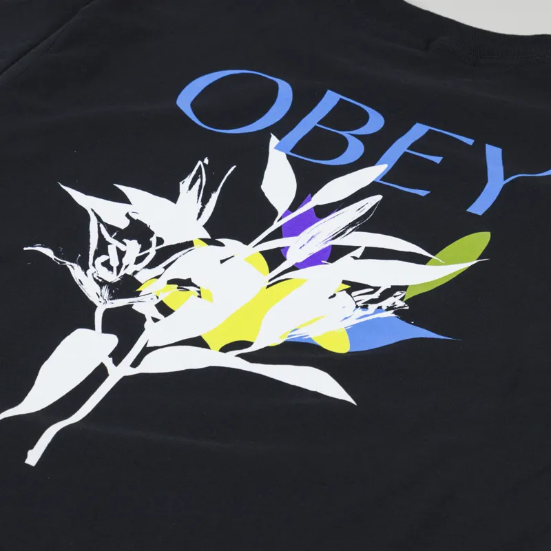 Obey Botanical Classic T Shirt Black-3