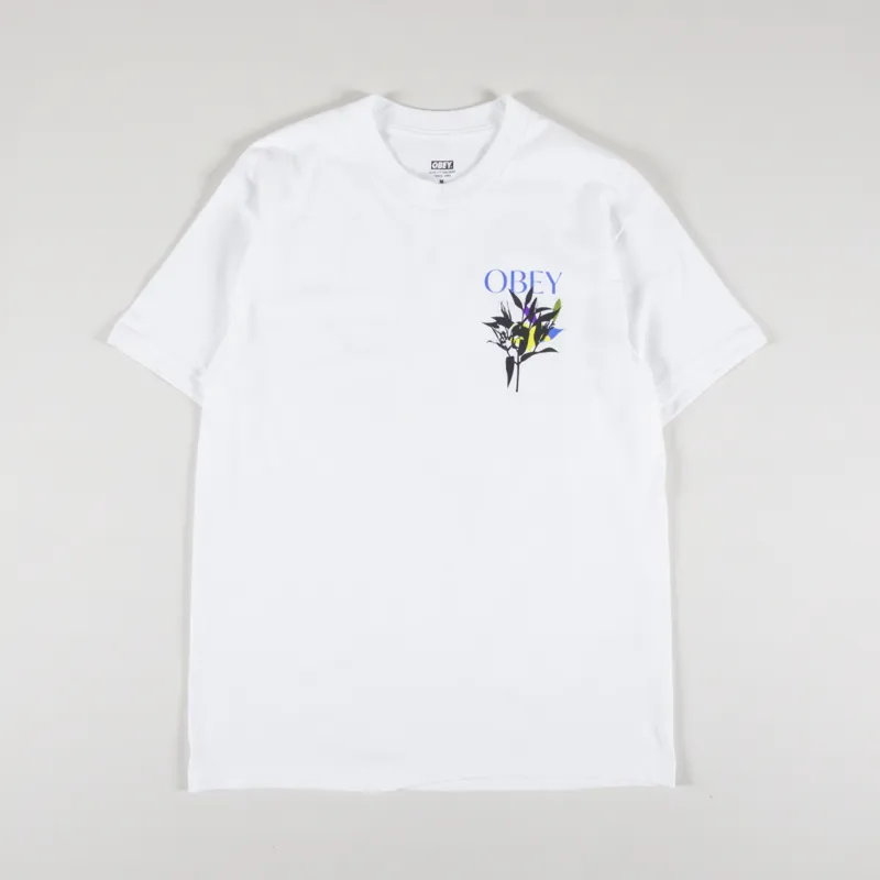 Obey Botanical Classic T Shirt White-1