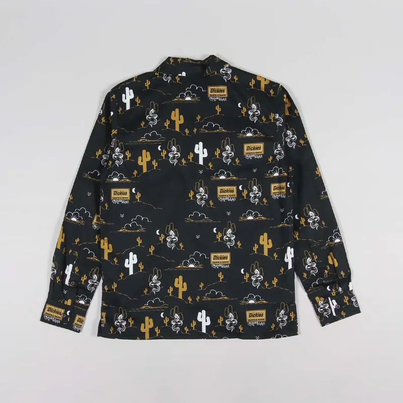 Dickies Bettles AOP Long Sleeve Shirt Black-1