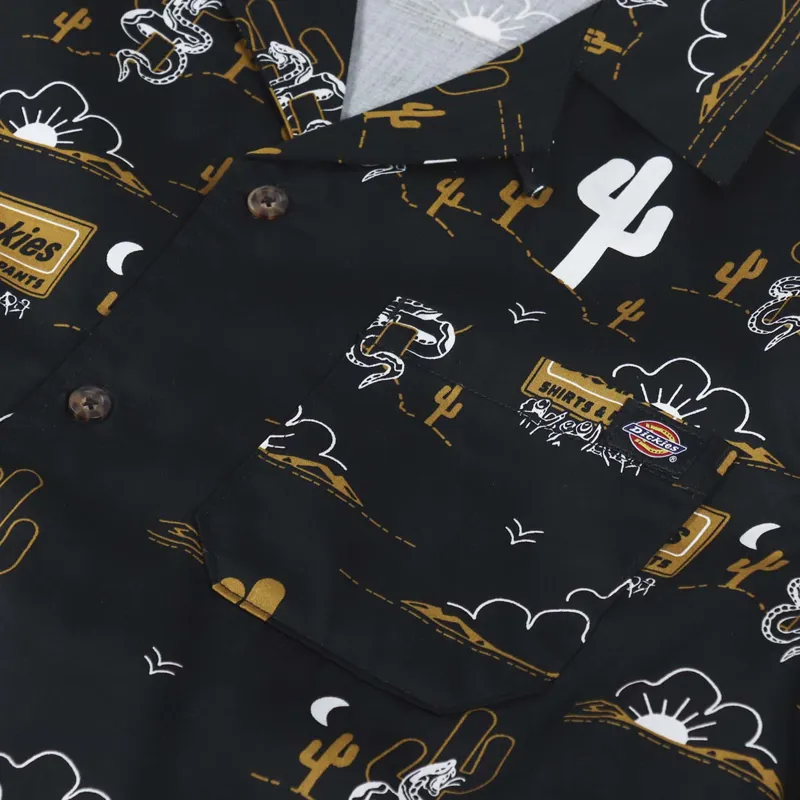 Dickies Bettles AOP Long Sleeve Shirt Black-5