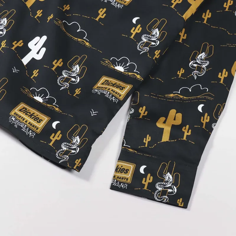 Dickies Bettles AOP Long Sleeve Shirt Black-4