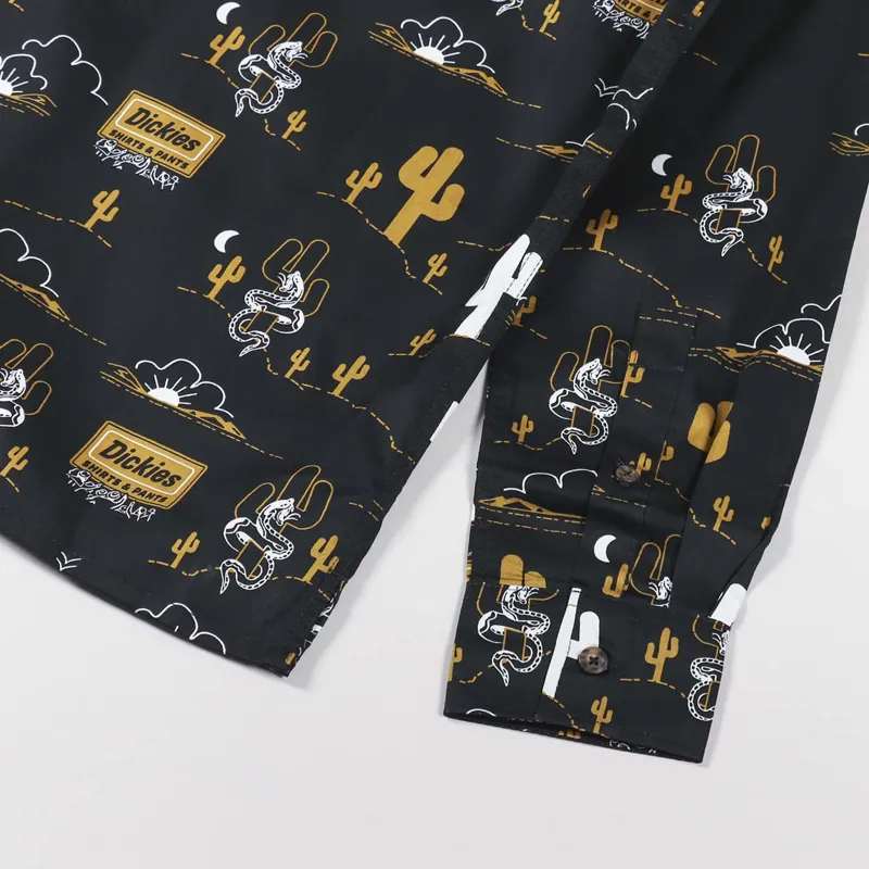 Dickies Bettles AOP Long Sleeve Shirt Black-6