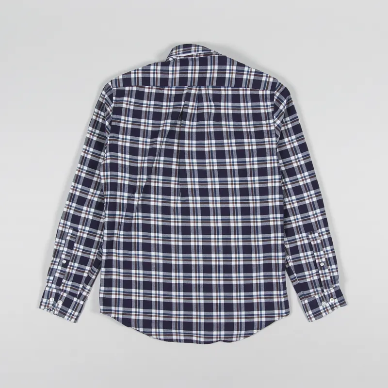 Portuguese Flannel Budo Shirt Check Navy-1