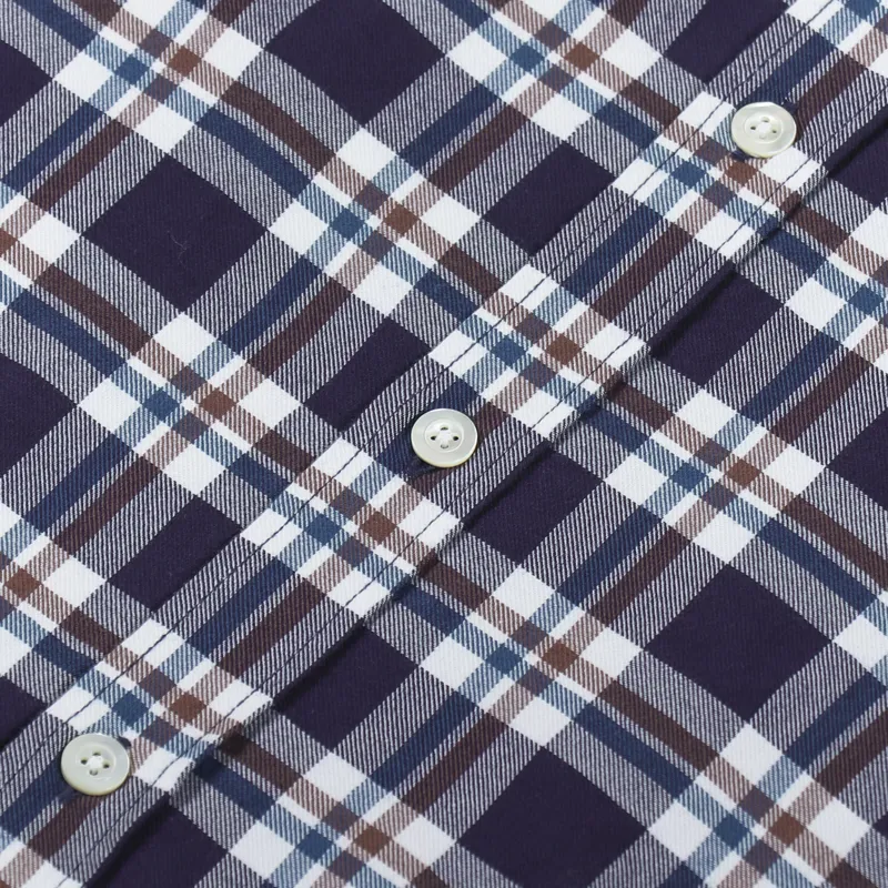 Portuguese Flannel Budo Shirt Check Navy-5