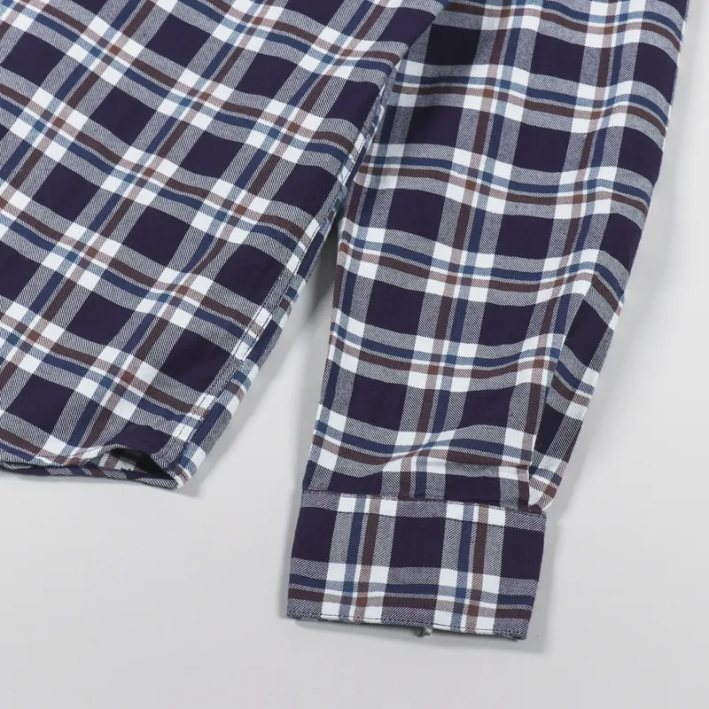 Portuguese Flannel Budo Shirt Check Navy-6