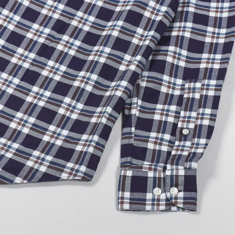 Portuguese Flannel Budo Shirt Check Navy-7