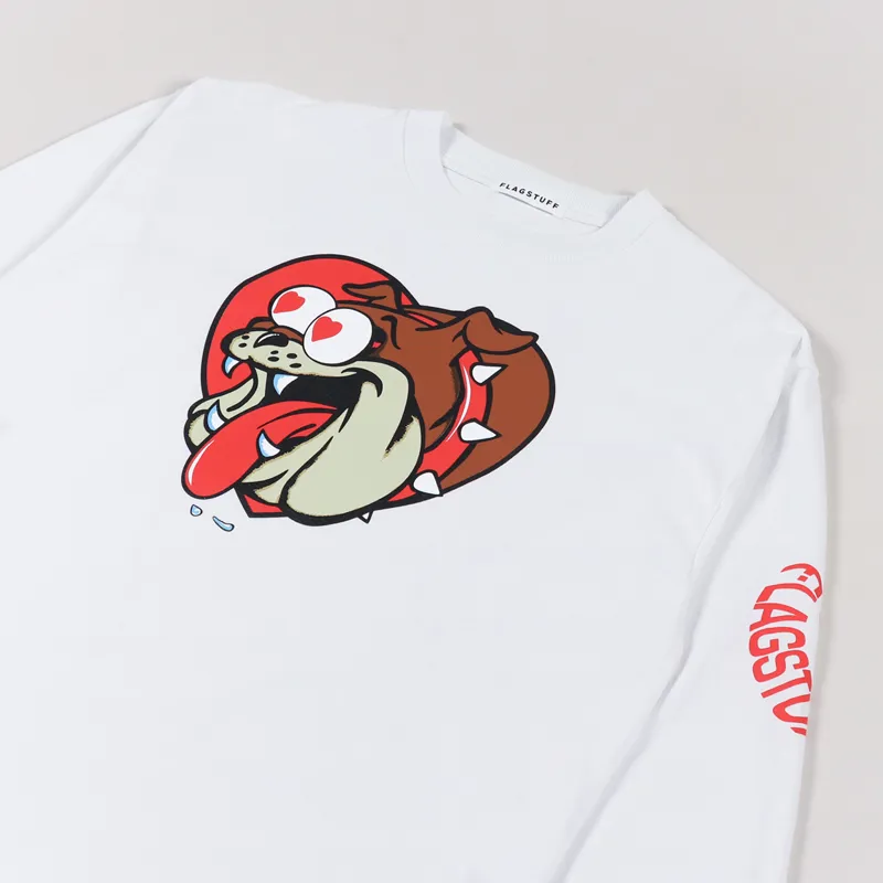 Flagstuff Bull Long Sleeve T Shirt White-2