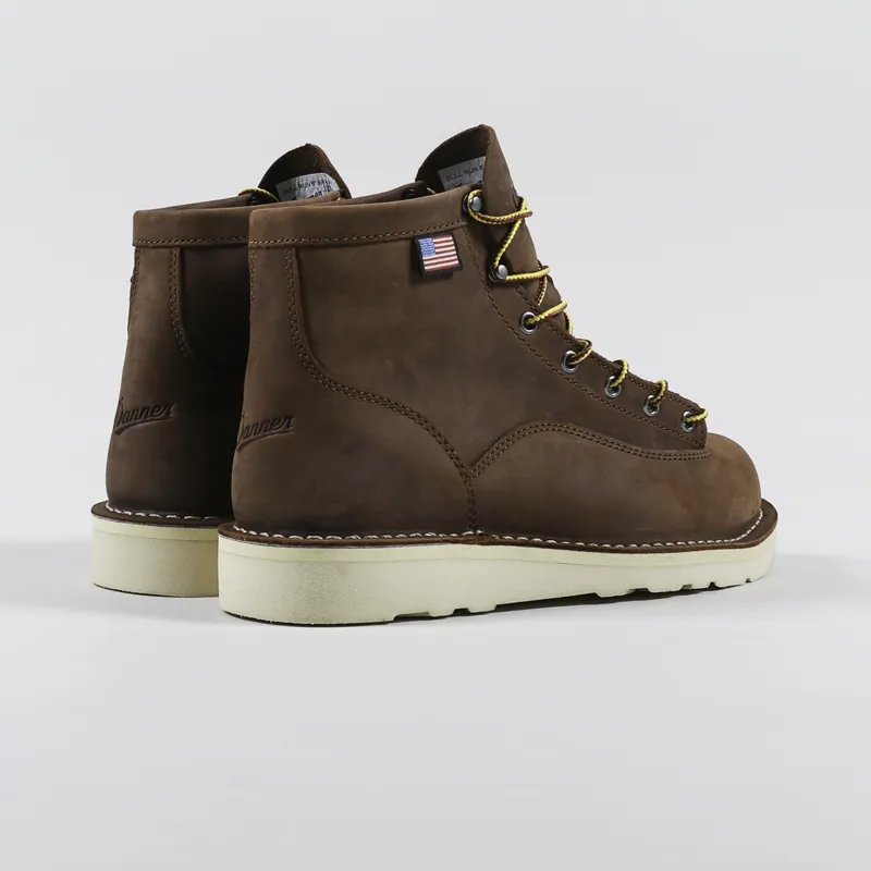 Danner USA Mens Bull Run 6 Inch Leather Work Boots Dark Brown