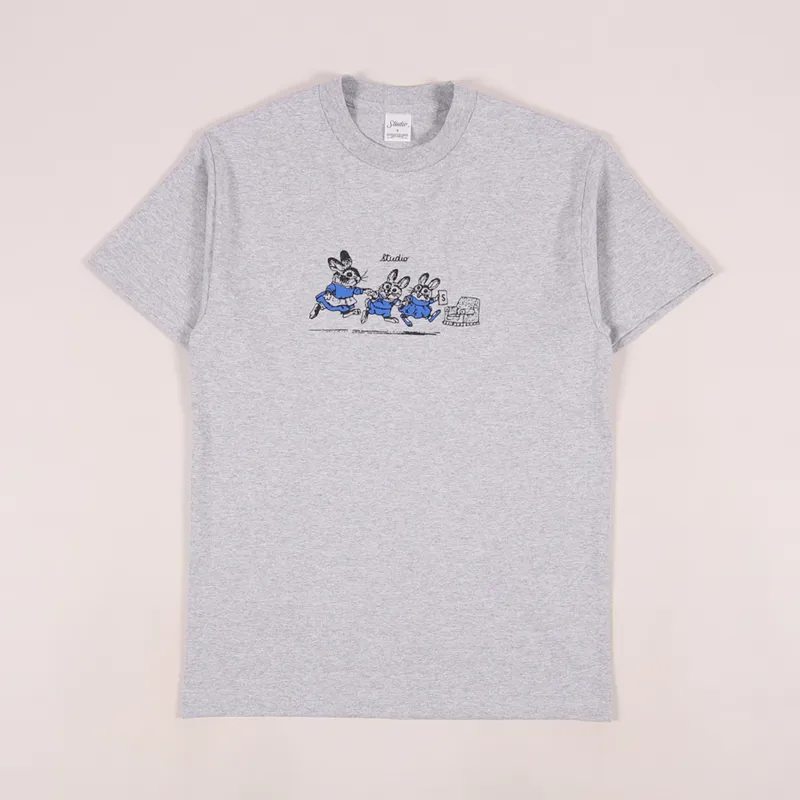 Studio Skateboards Bunnies T Shirt Heather Grey