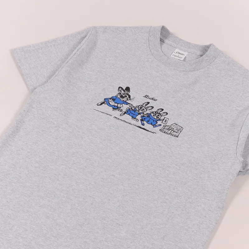Studio Skateboards Bunnies T Shirt Heather Grey-2