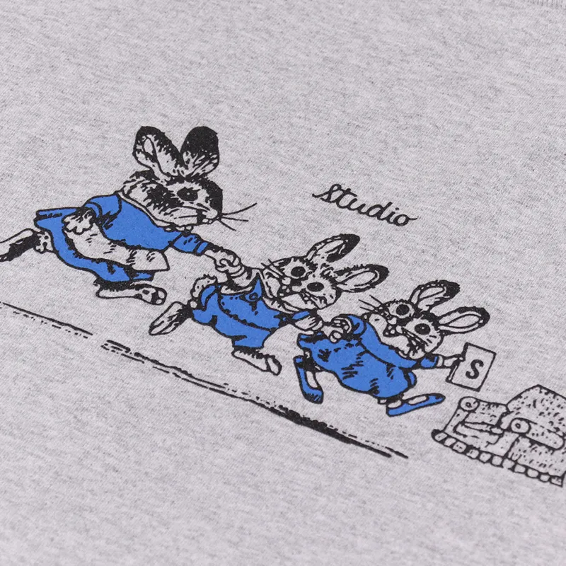 Studio Skateboards Bunnies T Shirt Heather Grey-1