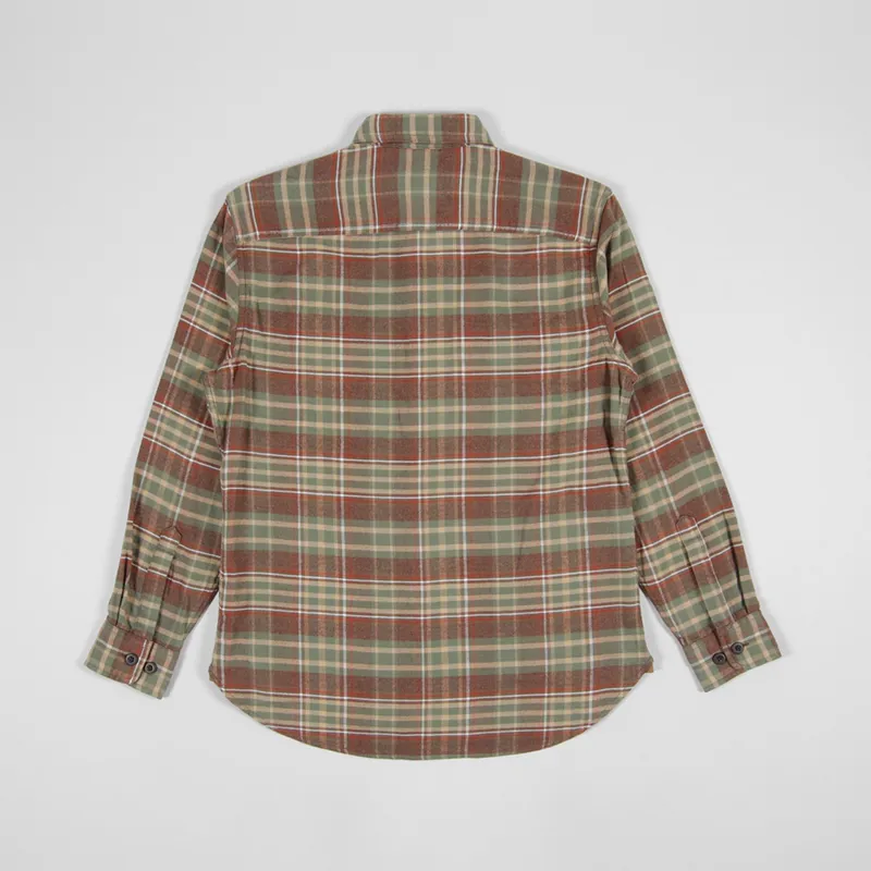 Pendleton Burnside Flannel Shirt Green Brown Red Plaid-1
