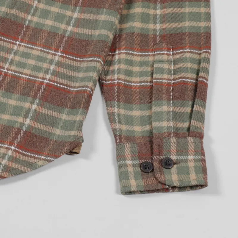 Pendleton Burnside Flannel Shirt Green Brown Red Plaid-4