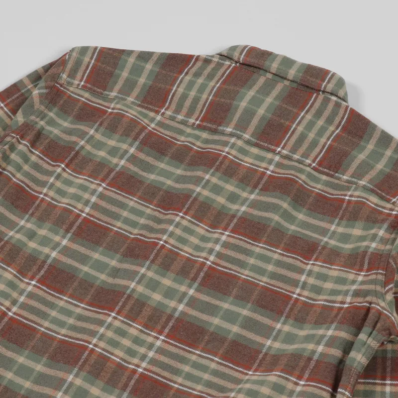 Pendleton Burnside Flannel Shirt Green Brown Red Plaid-3