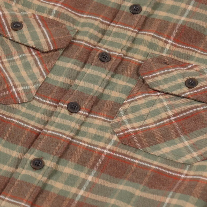 Pendleton Burnside Flannel Shirt Green Brown Red Plaid-6