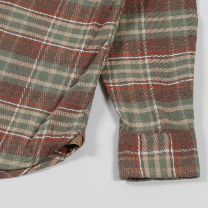 Pendleton Burnside Flannel Shirt Green Brown Red Plaid-5