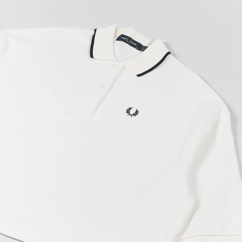 Fred Perry Womens Boxy Pique Shirt Ecru-3