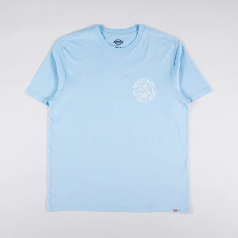 Dickies Mens Short Sleeve Bayside Gardens T Shirt Sky Blue