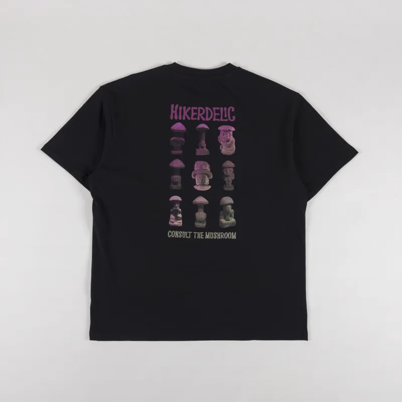 Hikerdelic Consult The Mushroom T Shirt Black
