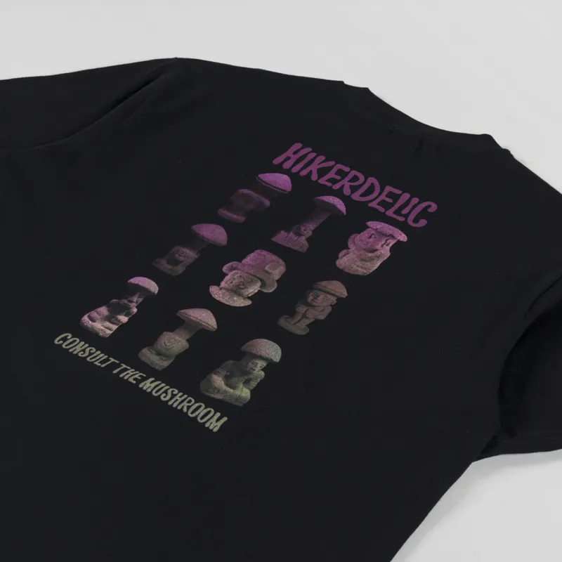 Hikerdelic Consult The Mushroom T Shirt Black-2