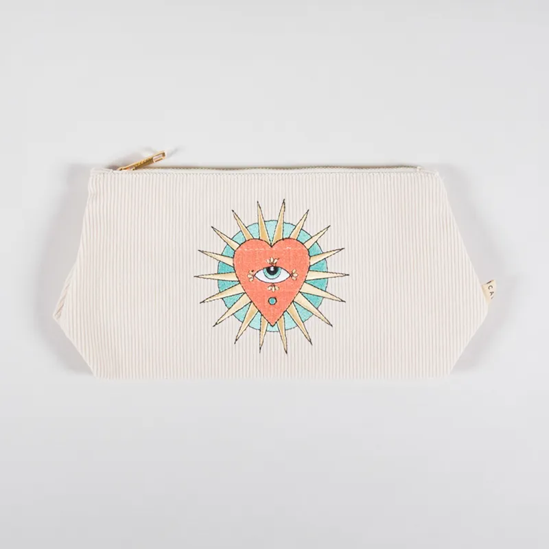 Cai And Jo Womens Medium Corduroy Pouch Stone-2