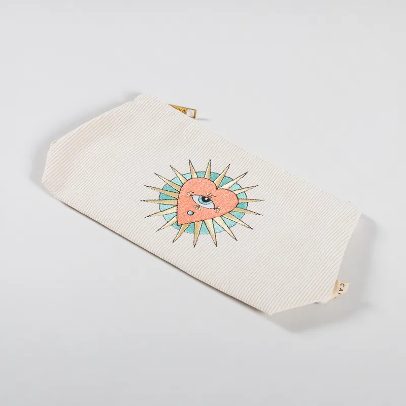 Cai And Jo Womens Medium Corduroy Pouch Stone-4