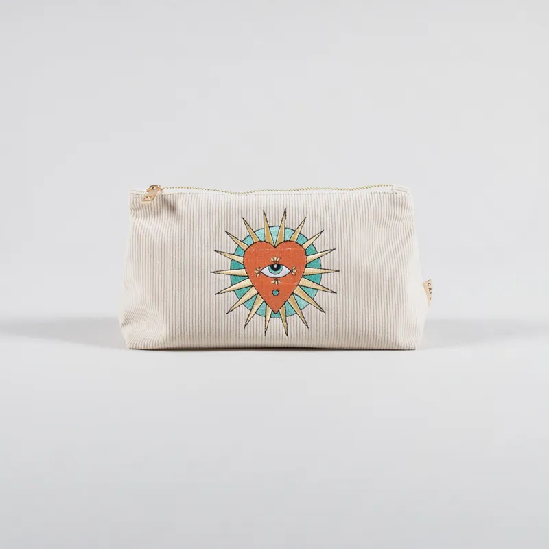 Cai And Jo Womens Medium Corduroy Pouch Stone-1